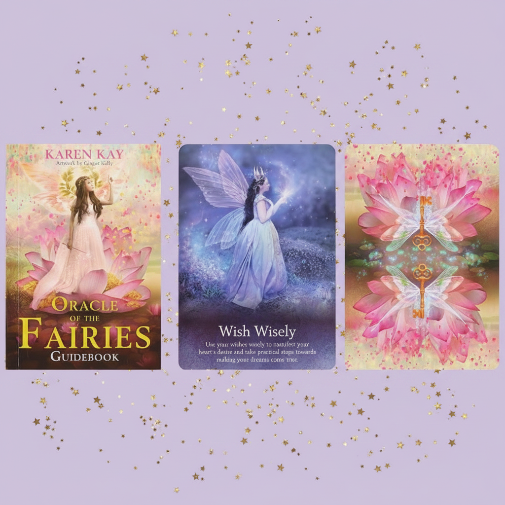 Oracle of the Fairies — guidebook and cards, purple gold stars