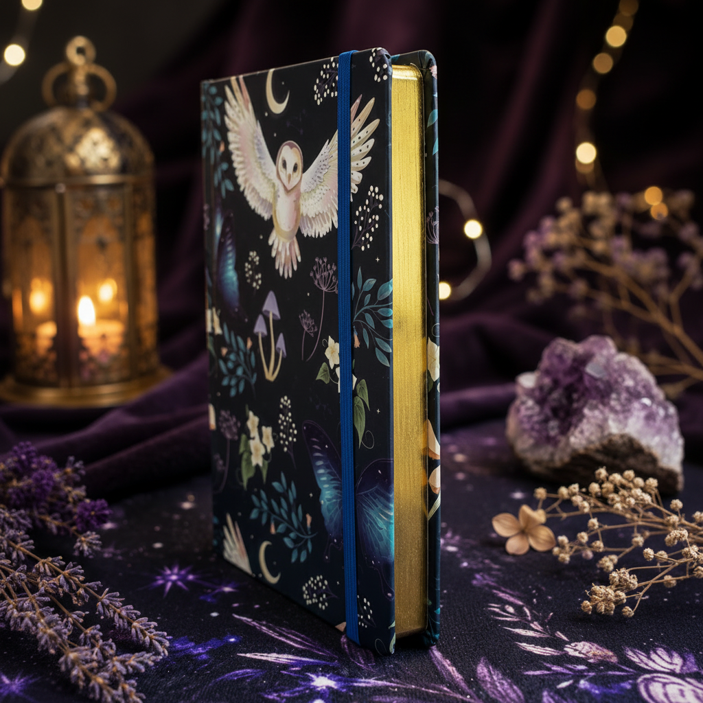 Owl Notebook - Gold Pages v2