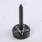 Pentagram Candle Holder - with candle, pale purple stars