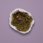 Purple Gold Geode - top down, purple background