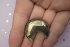 Pyrite Moon - in open palm, pale purple stars