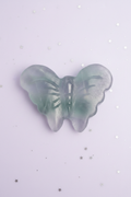 Rainbow Fluorite Butterfly Small - top down, pale purple stars