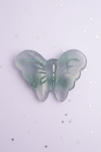 Rainbow Fluorite Butterfly Small - top down, pale purple stars
