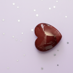 Red Jasper Heart - offset angle, pale purple stars