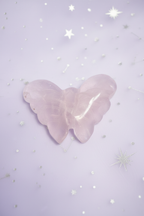 Rose Quartz Butterfly - pale purple with silver stars, image 2