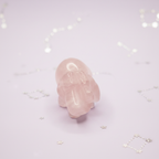 Rose Quartz Elephant - front angle, pale purple stars