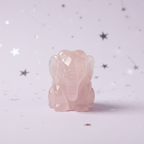 Rose Quartz Elephant - front standing, pale purple stars