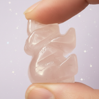 Rose Quartz Elephant - side profile pinched, pale purple stars
