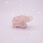 Rose Quartz Elephant - top down, pale purple stars