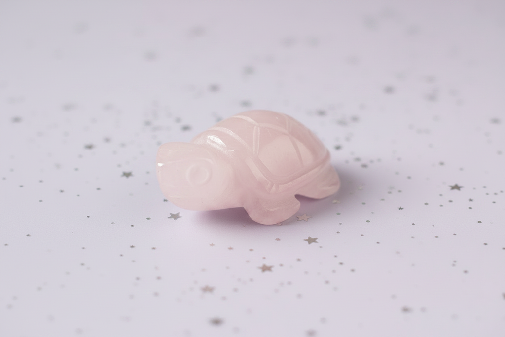Rose Quartz Turtle - image 3, pale purple stars