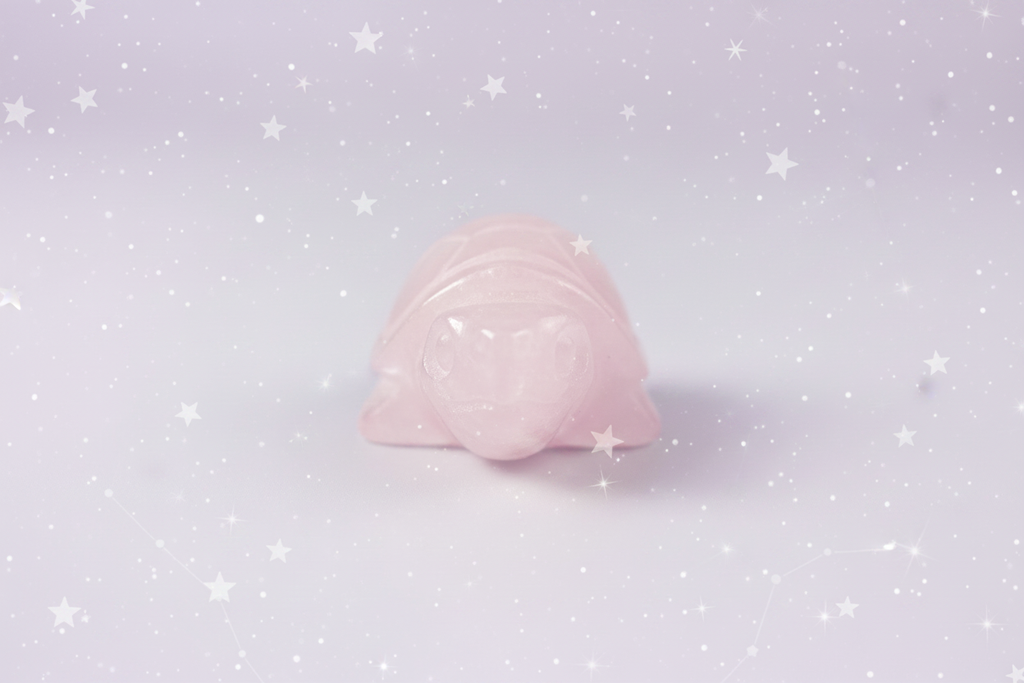 Rose Quartz Turtle - image 4, pale purple stars