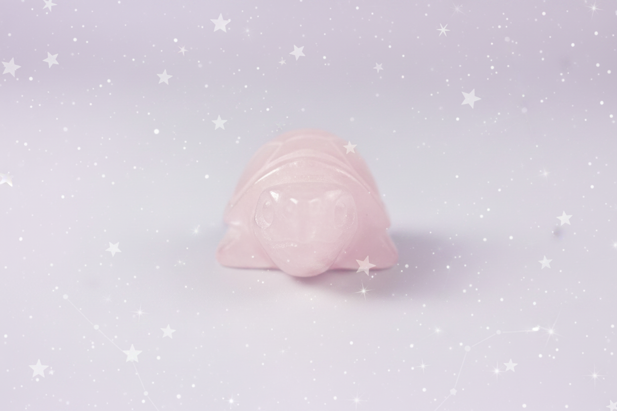 Rose Quartz Turtle - image 4, pale purple stars