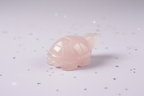 Rose Quartz Turtle - side profile, pale purple stars