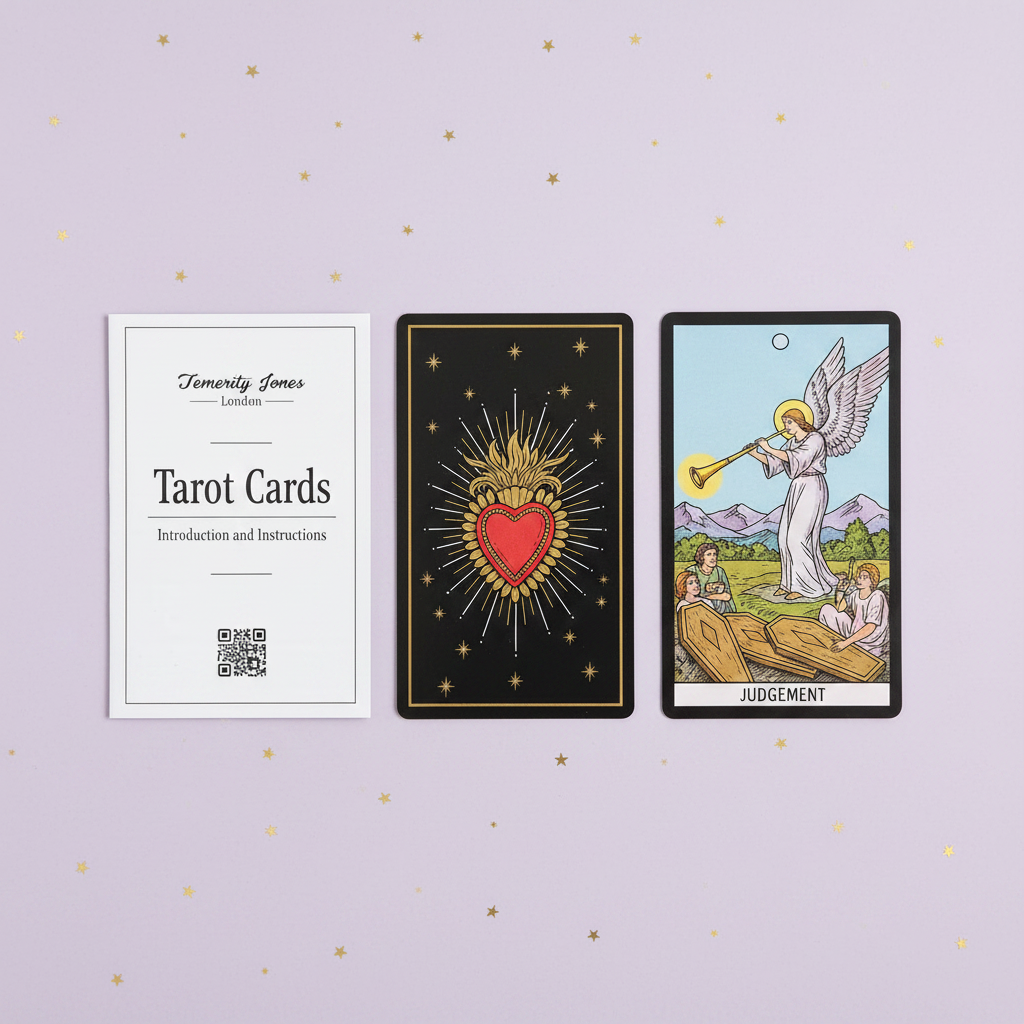 Sacred Heart Tarot — booklet and cards, gold stars