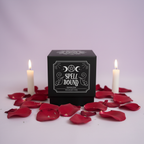 Spell Bound - box with rose petals, lavender background