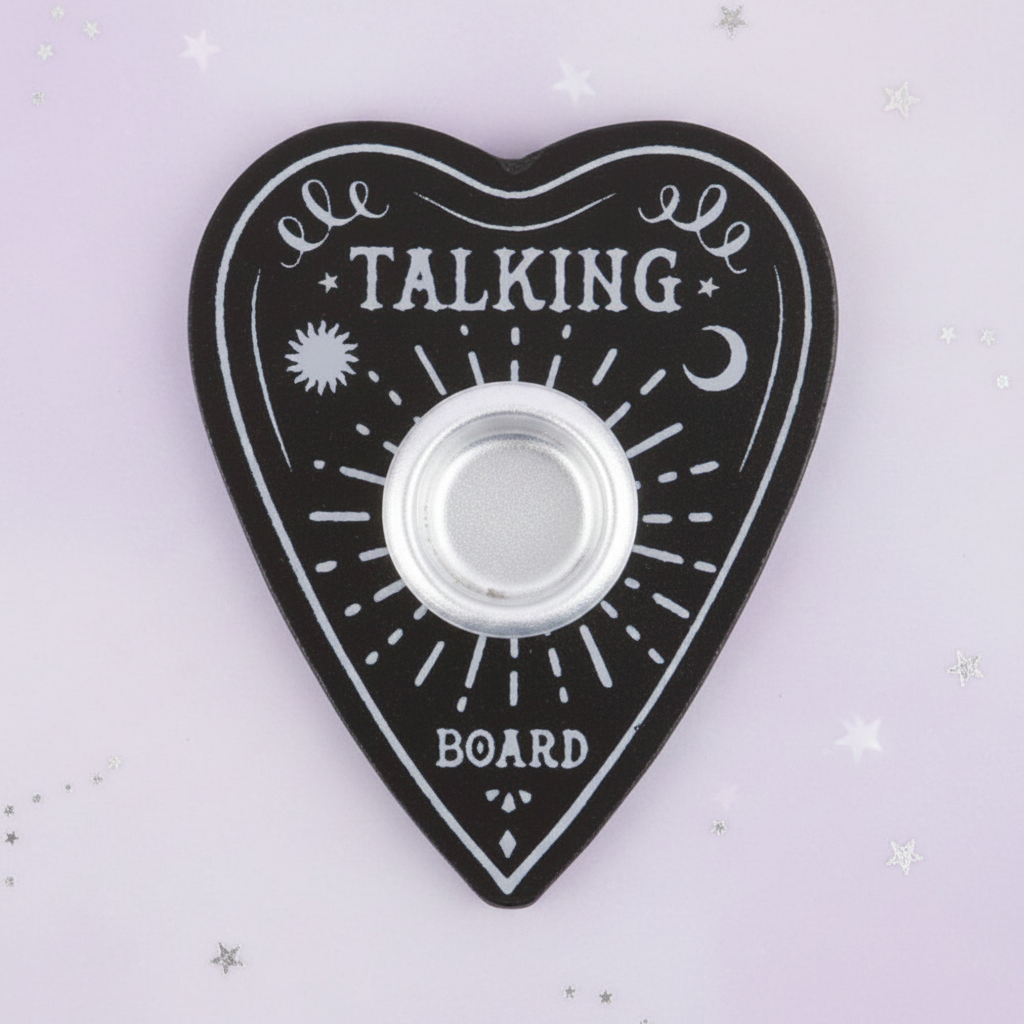 Talking Board Holder - top down, pale purple stars
