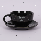 Tea For One — cup close-up, silver stars
