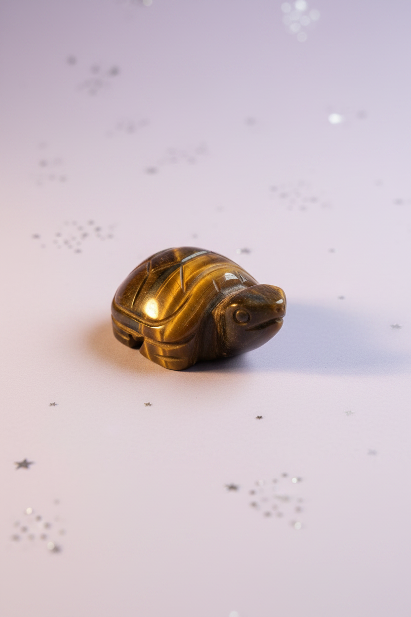 Tiger's Eye Turtle - image 2, pale purple stars