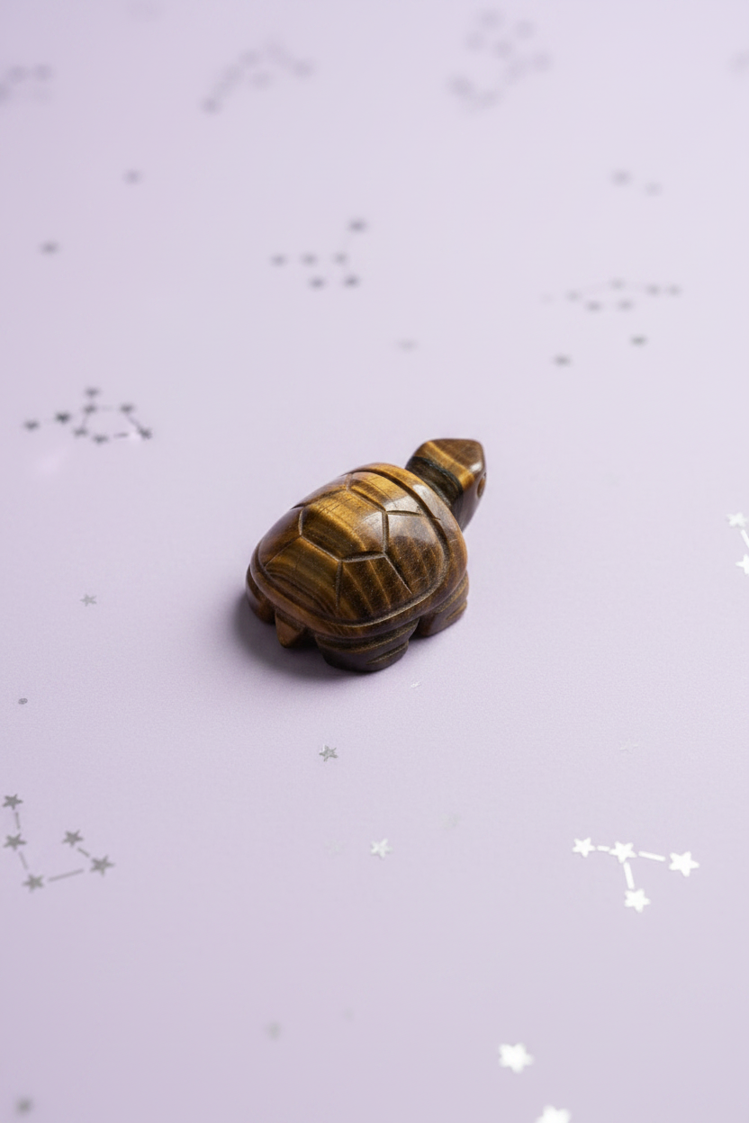 Tiger's Eye Turtle - image 3, pale purple stars