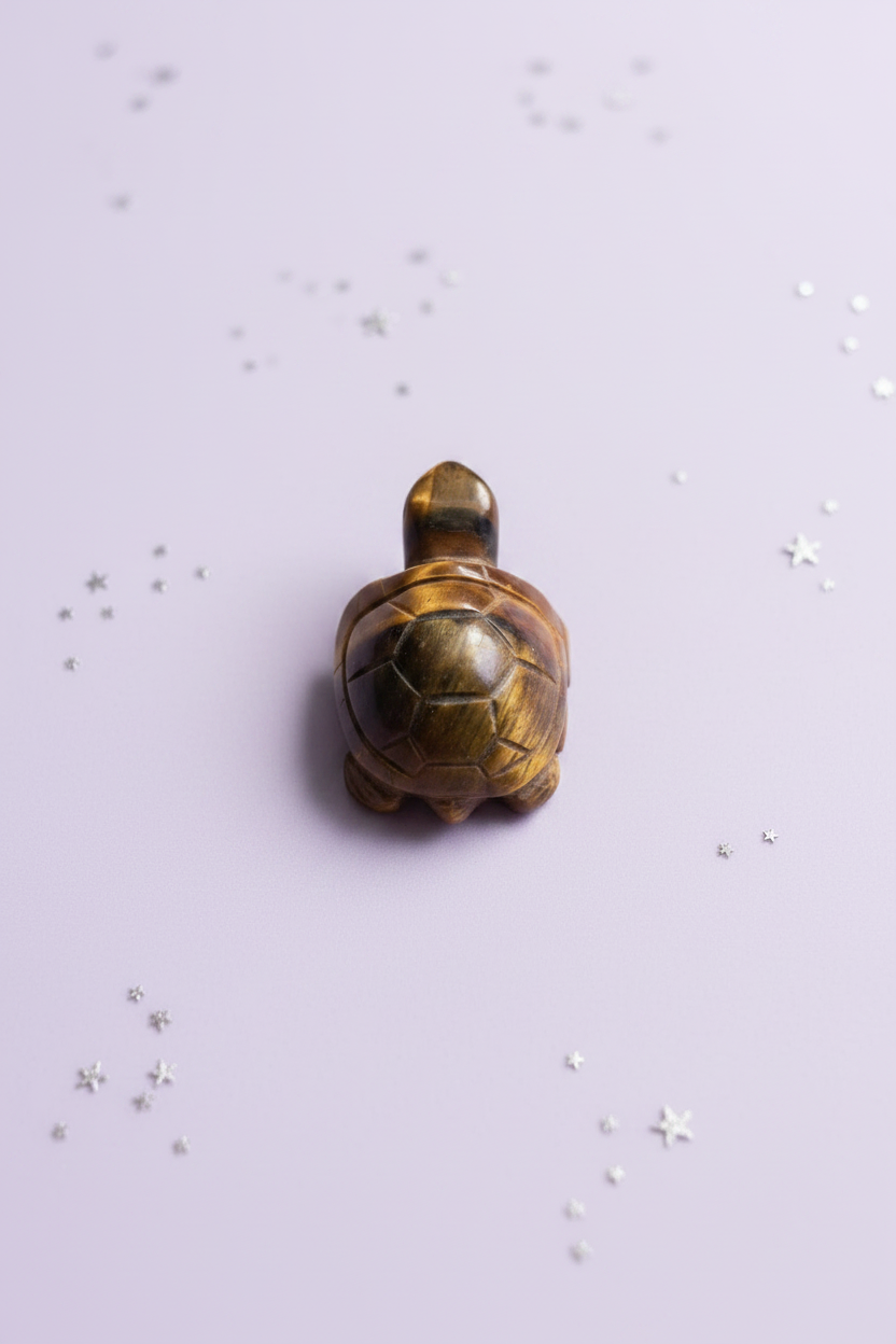 Tiger's Eye Turtle - image 4, pale purple stars
