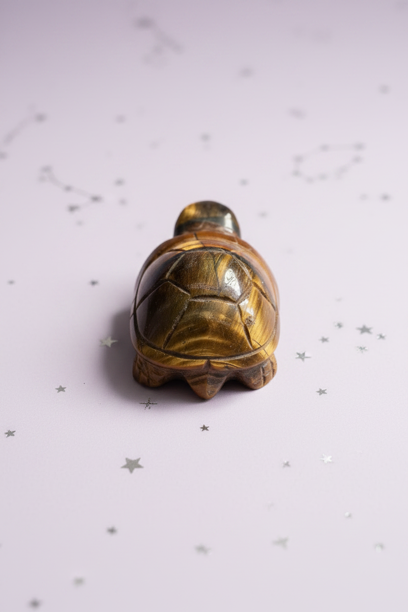 Tiger's Eye Turtle - image 5, pale purple stars