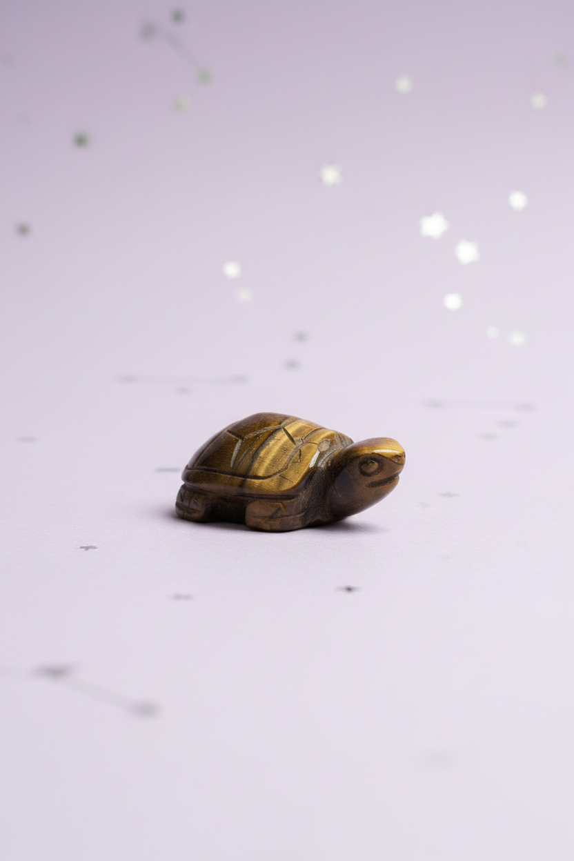 Tiger's Eye Turtle - image 6, pale purple stars