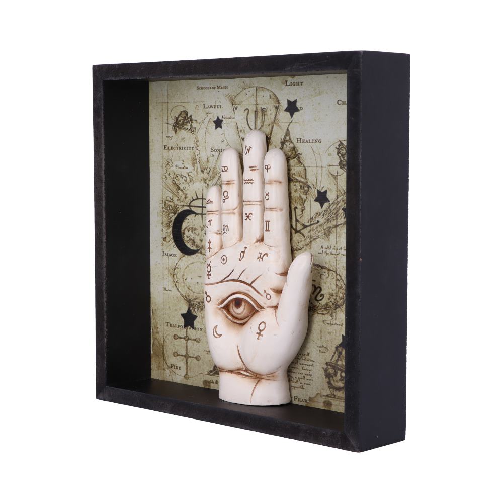 Palmistry Hand Shadow Box - three-quarter view on white background