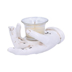 Palmistry Hand Tealight Candle Holder - three-quarter view showing front of hand with candle
