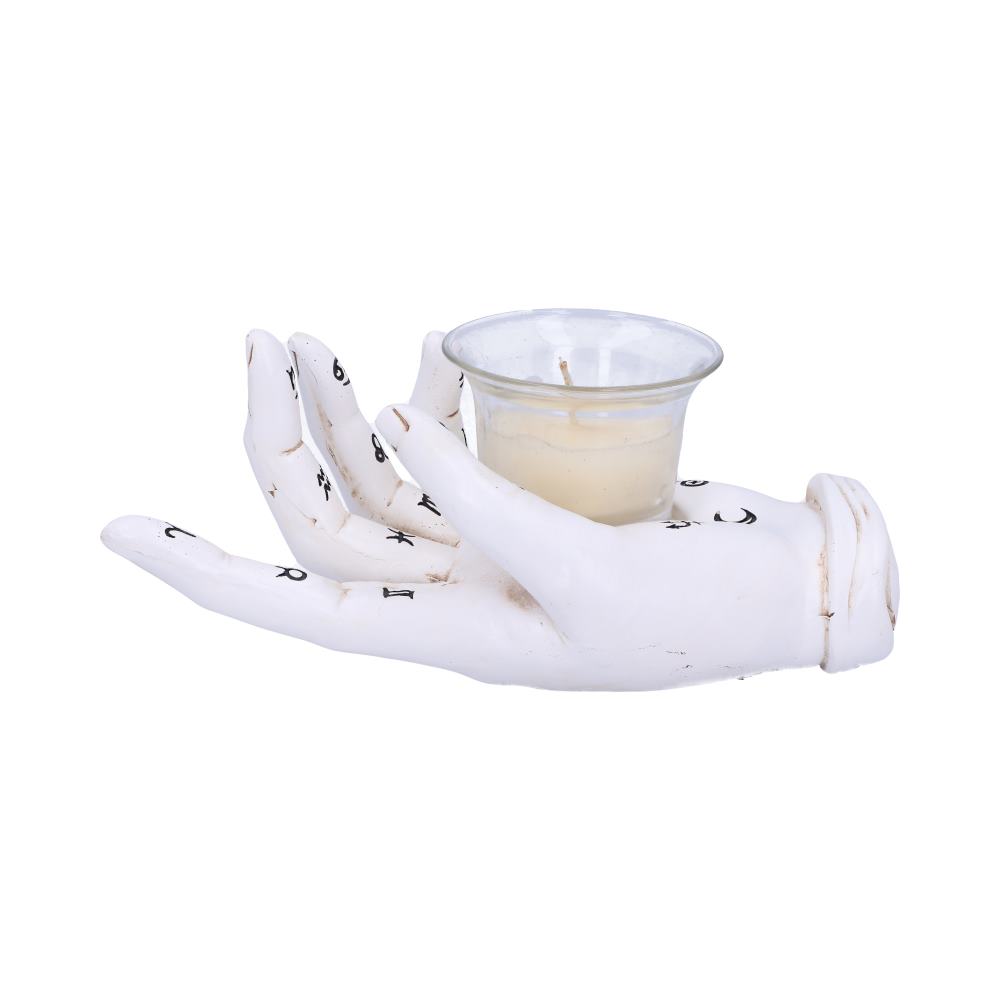 Palmistry Hand Tealight Candle Holder - opposite side view showing finger detail