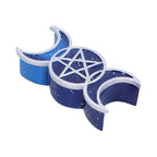 Triple Moon Pentagram Trinket Box - three-quarter view showing lid and full shape