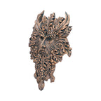 Green Man wall plaque front view, bronzed copper finish