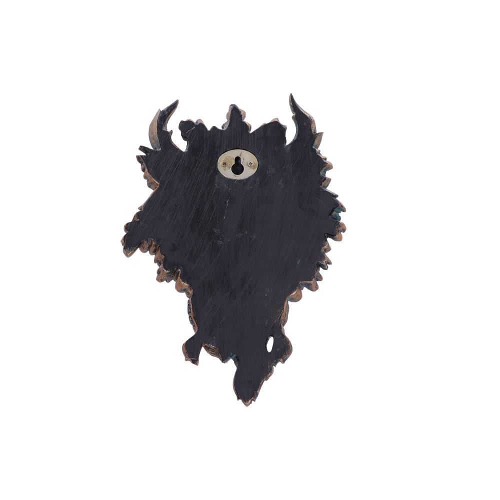 Green Man wall plaque reverse showing keyhole hanger