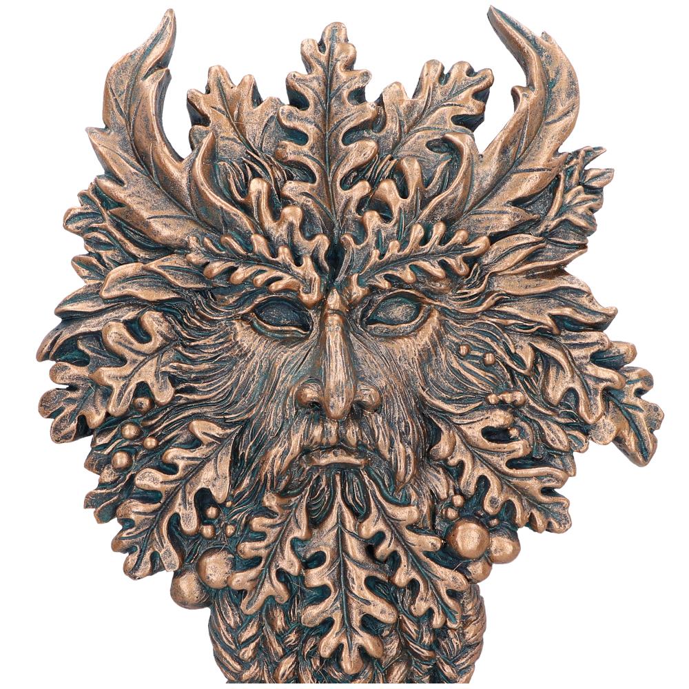 Green Man wall plaque front face close-up