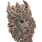 Green Man wall plaque close-up detail of leaf work