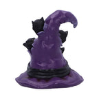 Black cats witch hat figurine rear view