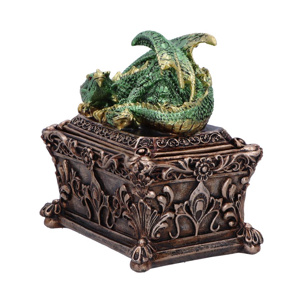 Green dragon trinket box front view closed