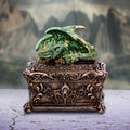 Green dragon trinket box rear view showing ornate chest detail