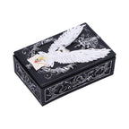 White owl letter trinket box front view closed