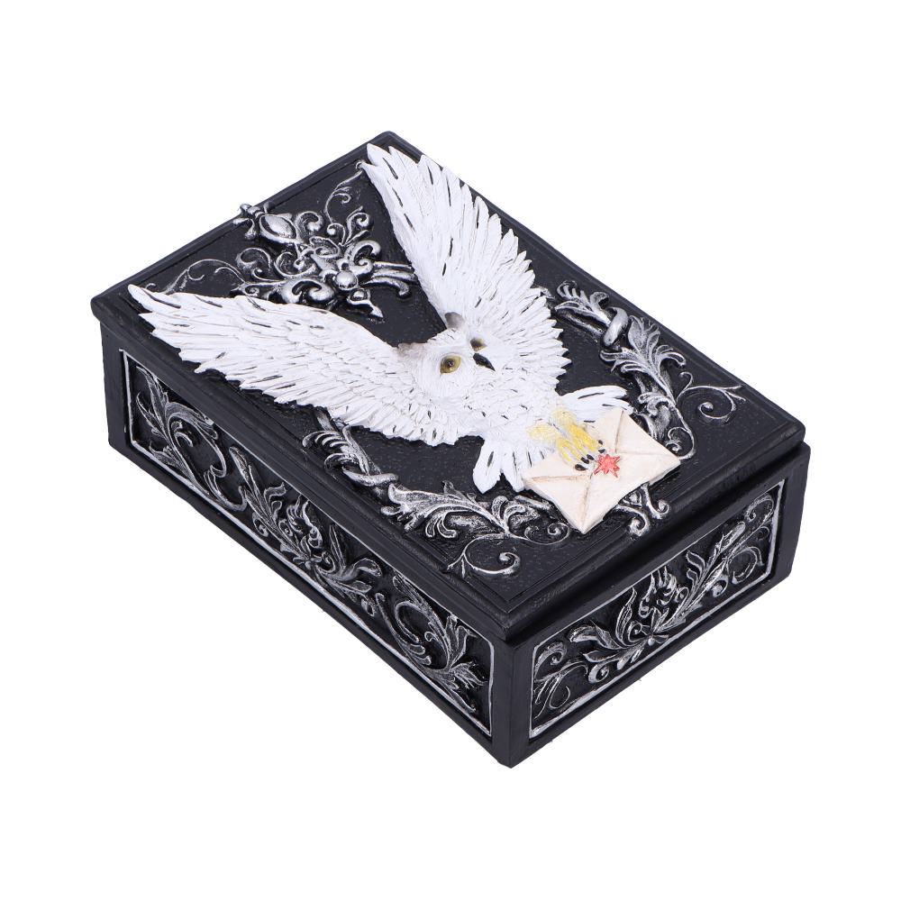 White owl trinket box front face showing full owl detail