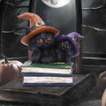 Witch kittens figurine rear view showing both witch hats