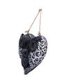 Owl family heart wall hanging front view plain black heart