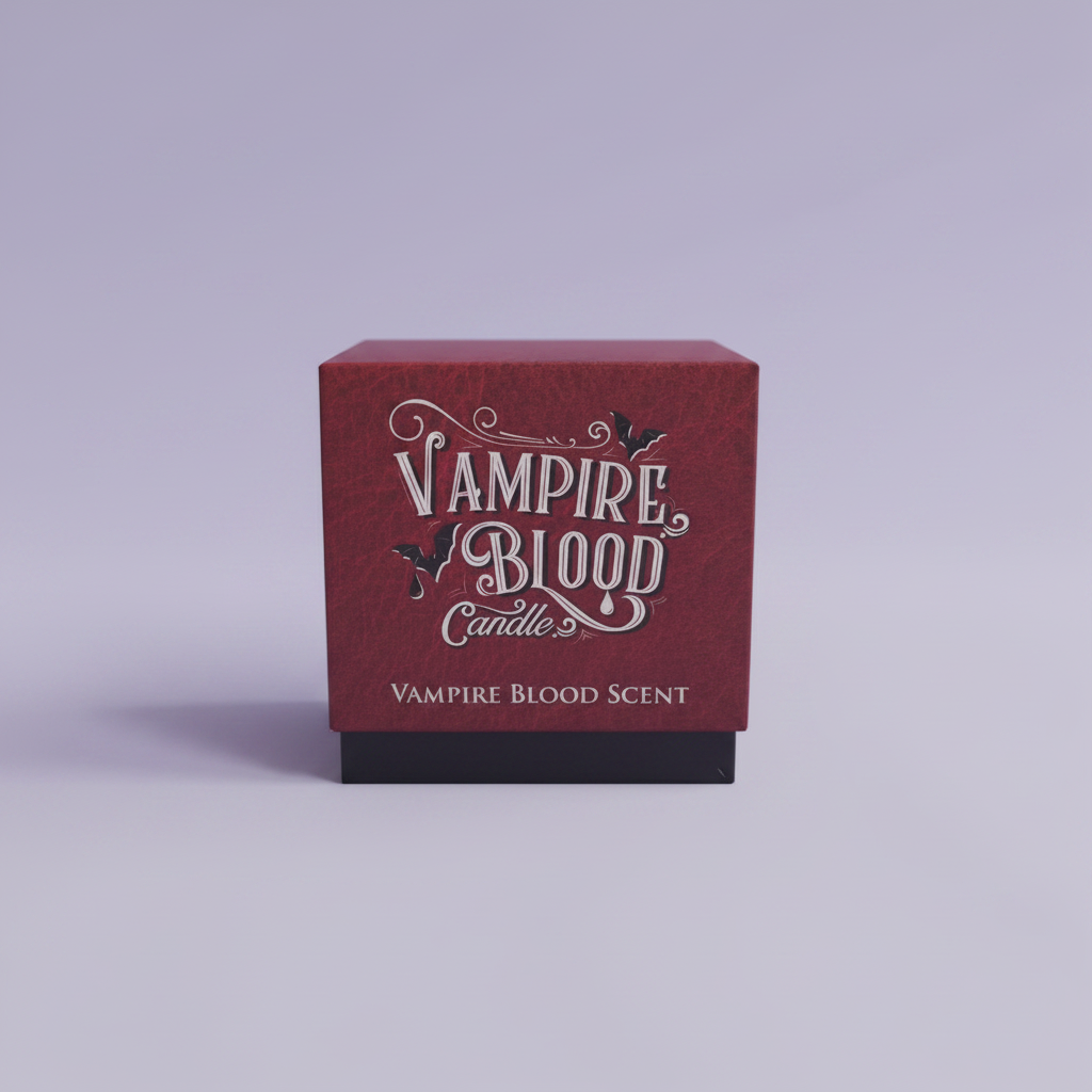 Vampire Blood - red box, lavender background