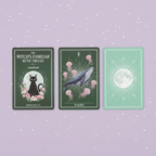 Witch's Familiar Runic Oracle — guidebook and cards, silver stars